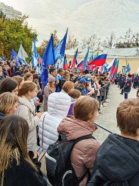 Союз женщин принял участие в митинге, посвященном Дню воссоединения Донецкой Народной Республики, Луганской Народной Республики, Запорожской области и Херсонской области с Российской Федерацией.